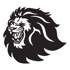 Angry Lion Head Roaring Logo Vector Icon 
