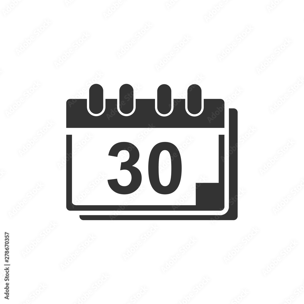 Aufkleber calendar icon template color editable. calender on the wall symbol vector sign isolated on white bac