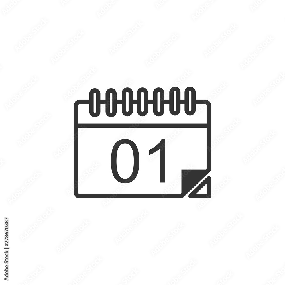 Aufkleber Calendar icon template color editable. Calender on the wall symbol vector sign isolated on white background. Simple logo vector illustration for graphic and web design.