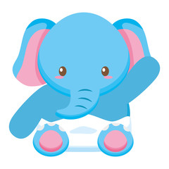 cute little elephant baby character