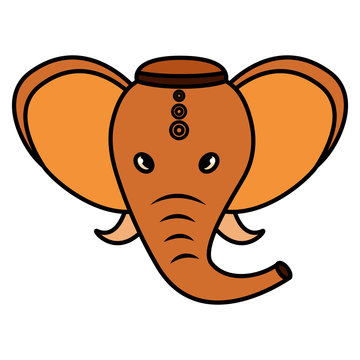 indian elephant ganesha folk icon