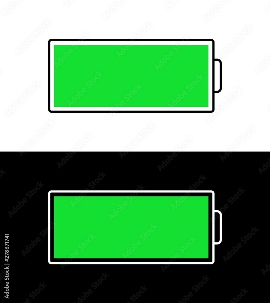 Aufkleber vector battery icon. flat battery indicator.