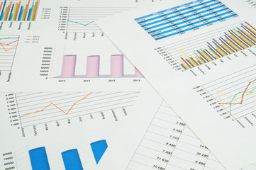 Business concept, financial charts and graphs as background