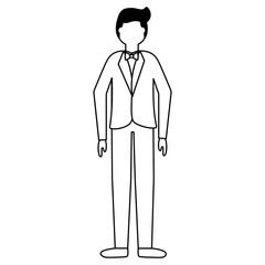 flat design wedding people groom