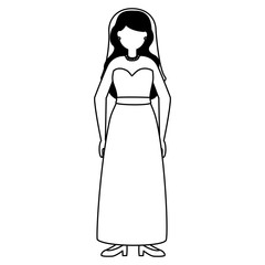 flat design wedding people beautiful bride
