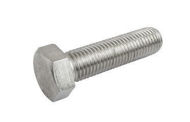 Metallic screw isolated on white