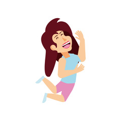 cute girl celebrating avatar character