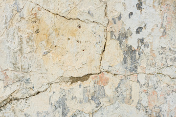 Texture of a concrete wall with cracks and scratches which can be used as a background