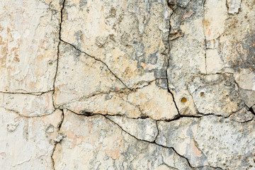 Texture of a concrete wall with cracks and scratches which can be used as a background