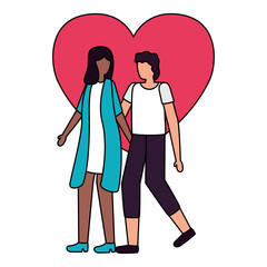 couple romantic love flat design