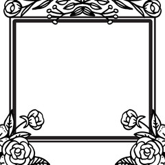 Ornate decorative frame, crowd of flower, pattern of card. Vector