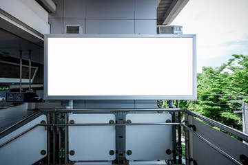 Mock up blank billboard white LED screen vertical for advertising