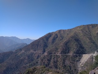 The panoramic View of Mountains of Tehri and Pauri Garhwal, Uttrakhand