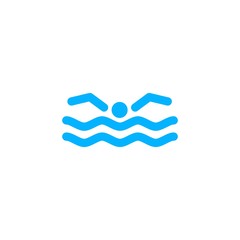 swimming logo icon vector illustration