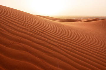Beautiful sand dunes in the Sahara desert.