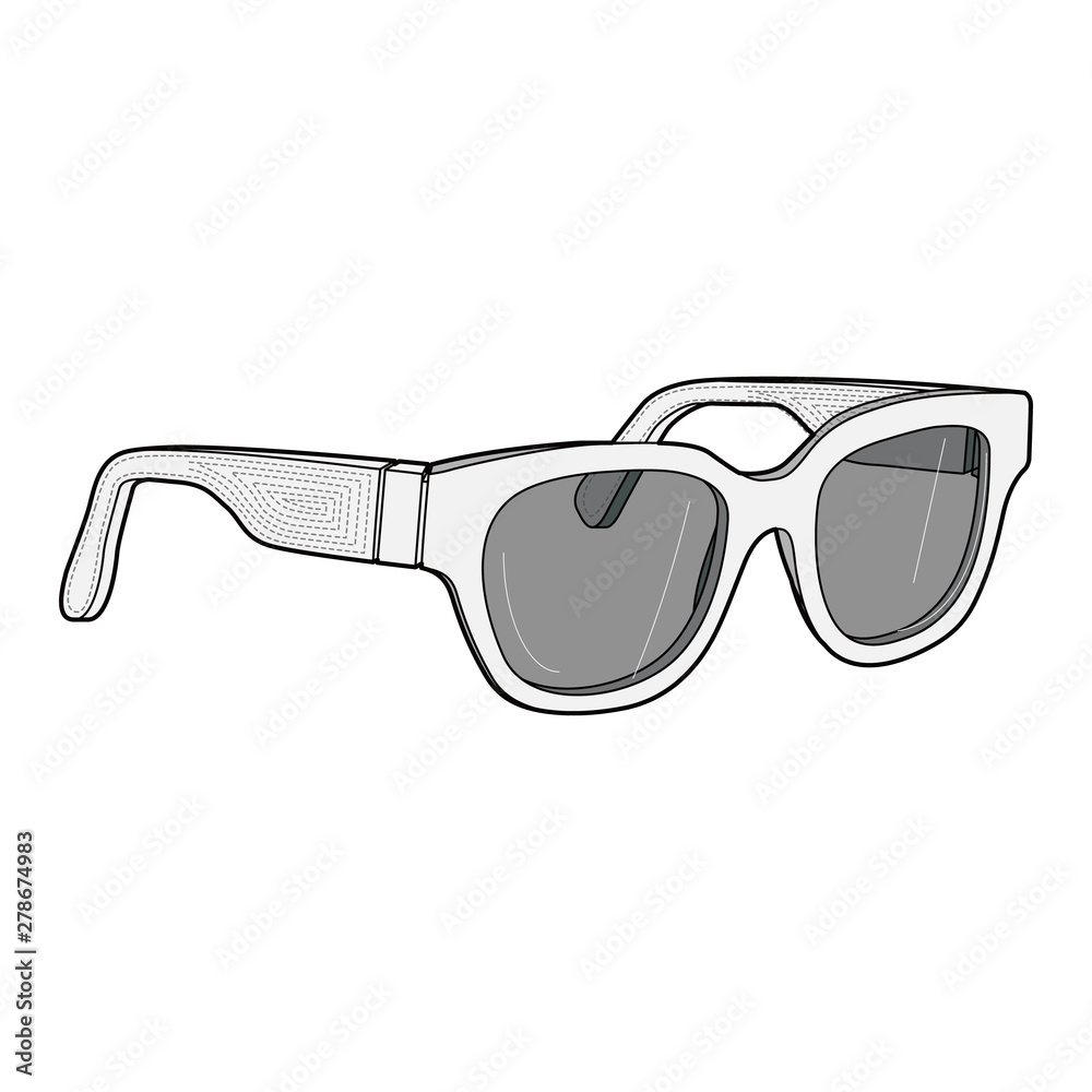 Wall mural Sunglasses fashion flat sketch template