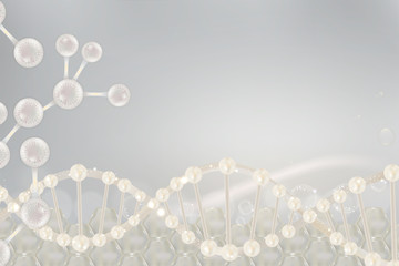 White DNA background with copy space, illustration vector.
