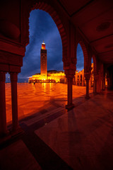 The Hassan II Mosque at the night in Casablanca,