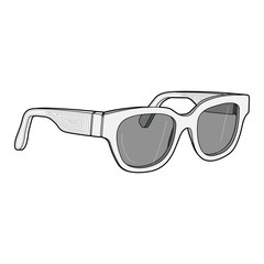 Sunglasses fashion flat sketch template