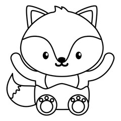 cute little fox baby character
