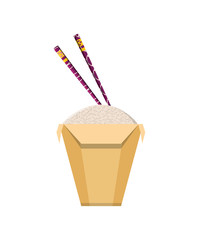 rice in box container chinese food icon