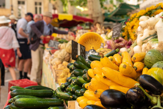 Fototapeta Fresh vegetables on the street market Aix-en-Provence, France