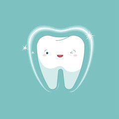 Tooth whitening of dental, cartoon concept.