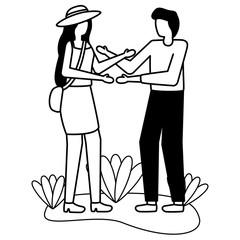 couple romantic love flat design