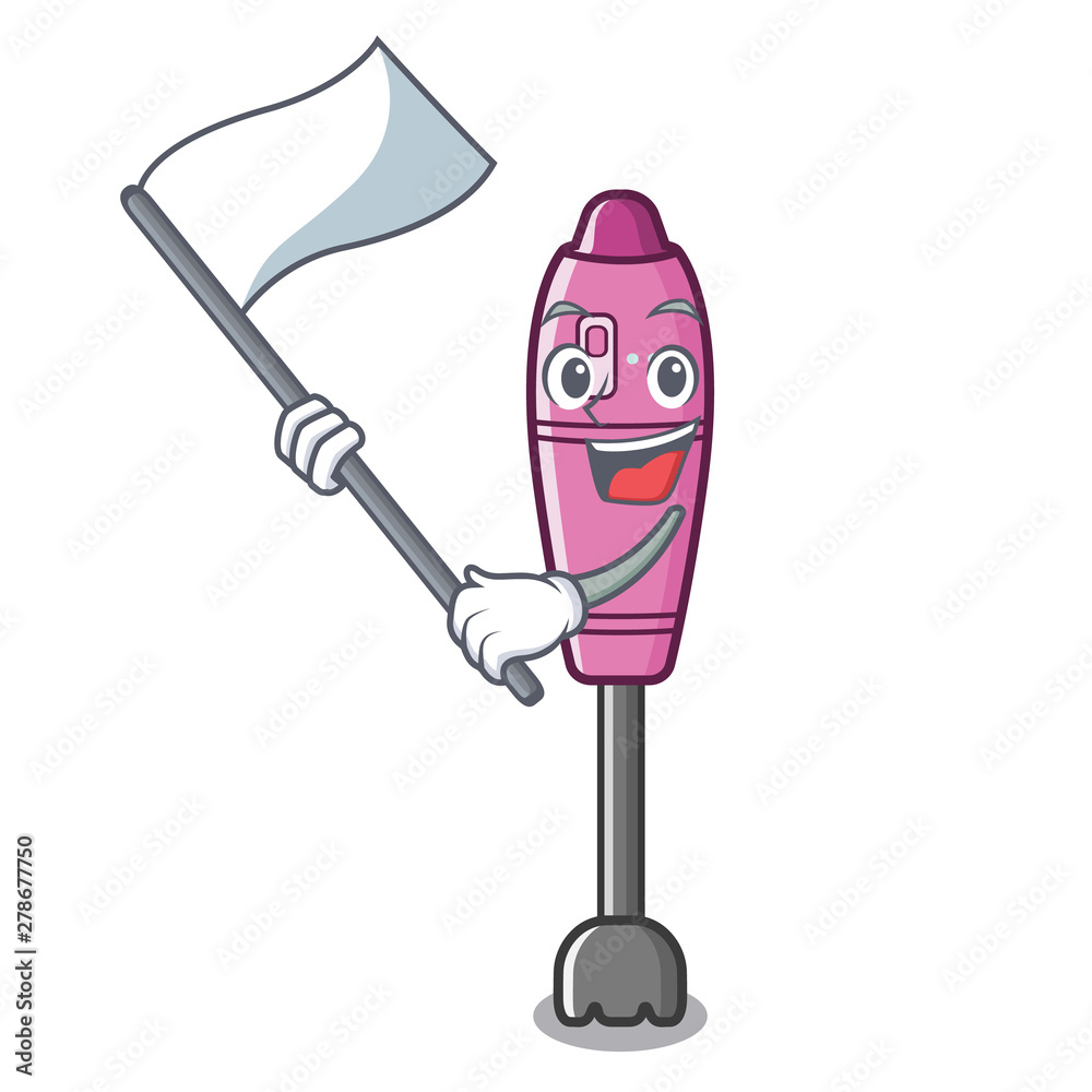 Poster with flag immersion blender in the cartoon shape