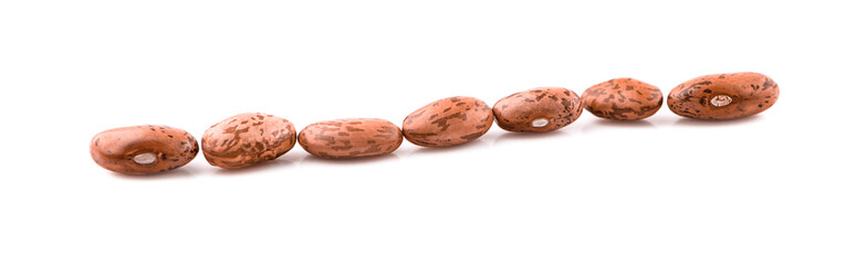 Pile of pinto beans isolated on white