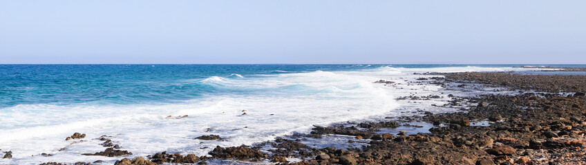 Panorama of the Spanish island of Fuerteventura.
