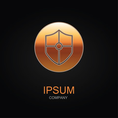 Data security vector icon. Design logo element. Isolated on black background.