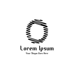 Design of alphabet letter O with wavy lines stripe as a logo for a company or business