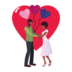 couple love balloon hearts romantic