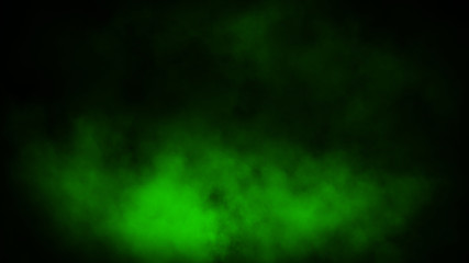 Abstract green smoke steam moves on background . The concept of aromatherapy.