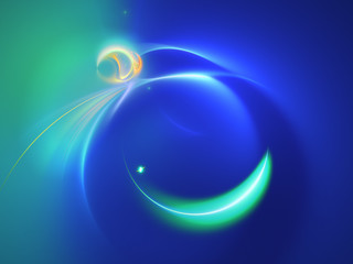 blue abstract fractal background 3d rendering illustration