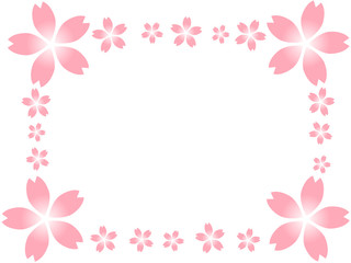 Pink Cherry blossom frame, vector illustration