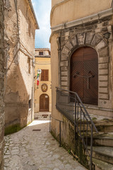 Fototapeta premium Cottanello (Rieti, Italy) - A very small and charming medieval village with stone hermitage on the Rieti hills, Sabina area, Lazio region, central Italy.