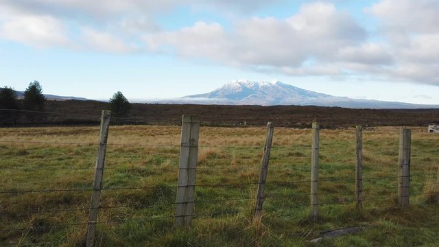 A sweeping view of Mt. Ruapehu, central plateau, New Zealand