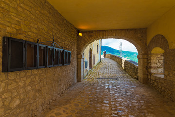 Cottanello (Rieti, Italy) - A very small and charming medieval village with stone hermitage on the...