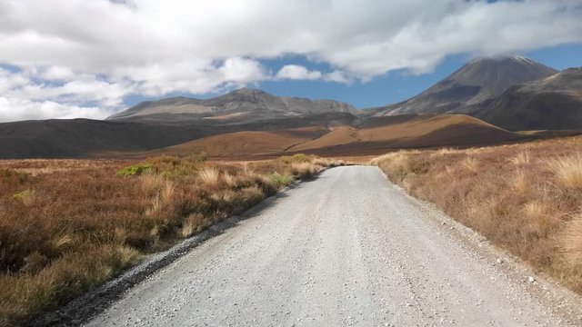 A sweeping vista with Mt. Ngauruhoe in the background, tongariro, New Zealand