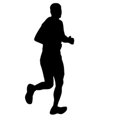 Runner silhouette on a white