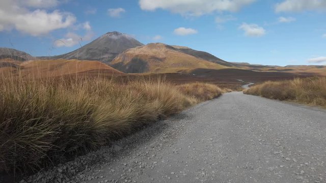 A sweeping vista with Mt. Ngauruhoe in the background, tongariro, New Zealand