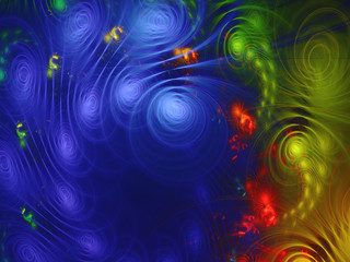 blue abstract fractal background 3d rendering illustration