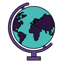 supply school globe map on white background