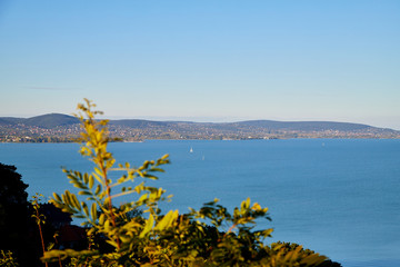 Beautiful view of the Lake Balaton from Tihany on a sunny day