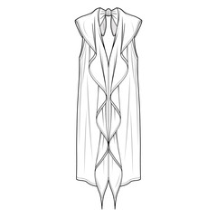 DRESS fashion flat sketch template