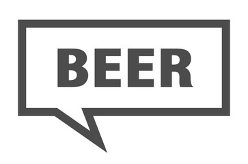beer sign. beer square speech bubble. beer
