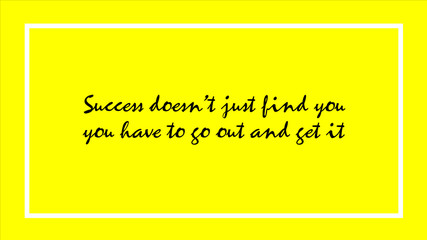Quotes on success on a yellow background