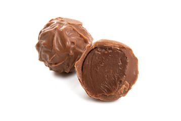 chocolate truffles isolated